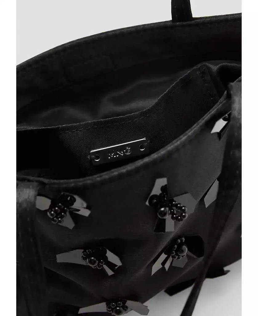 Mango Women's Flower Applique Handbag 3