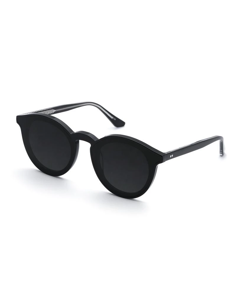 Krewe Collins Round Monochromatic Acetate Sunglasses w/ Nylon Overlay Lens 1