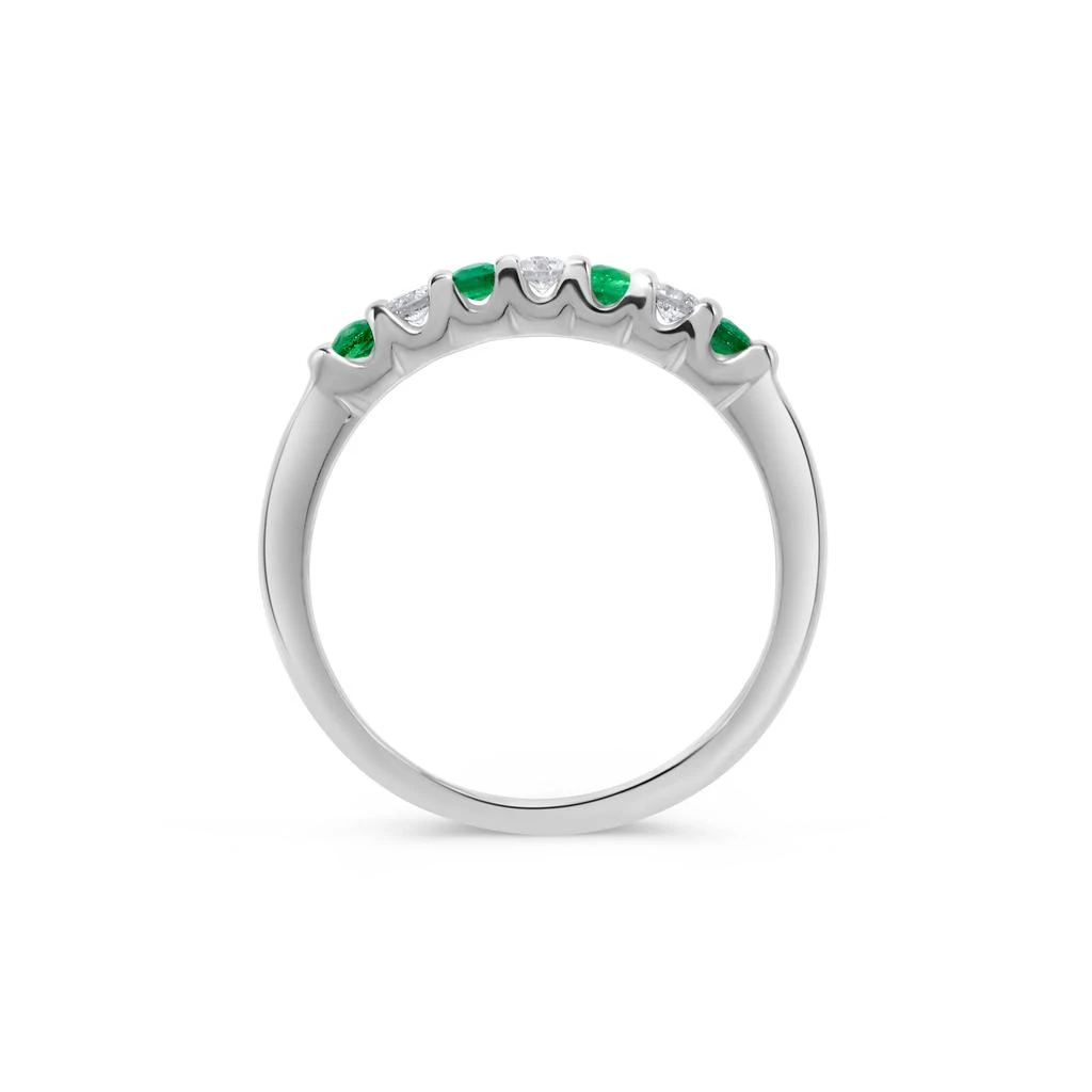 H.J. Namdar 0.25 ct tw 7 Stone Prong Set Round Diamond and Emerald Band Ring 14K Rose Gold Natural Emeralds and Diamonds Size 6 2