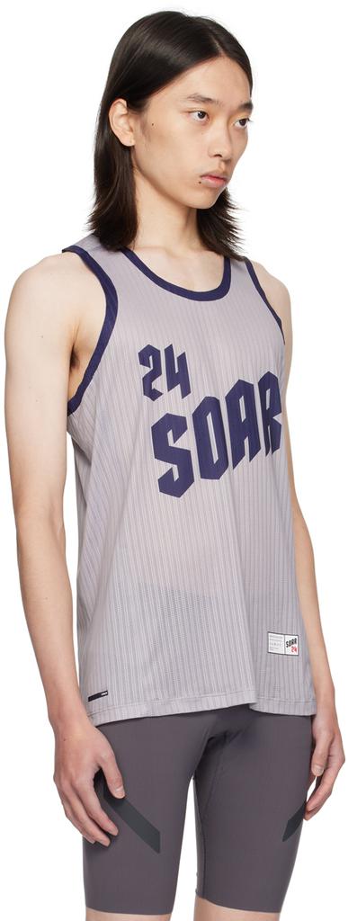 Soar Running Gray & Navy American Race Tank Top