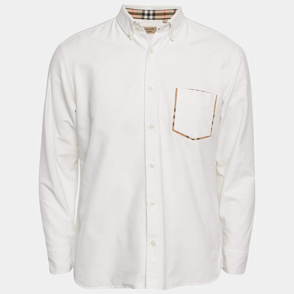 Burberry Burberry White Cotton Button Down Shirt L