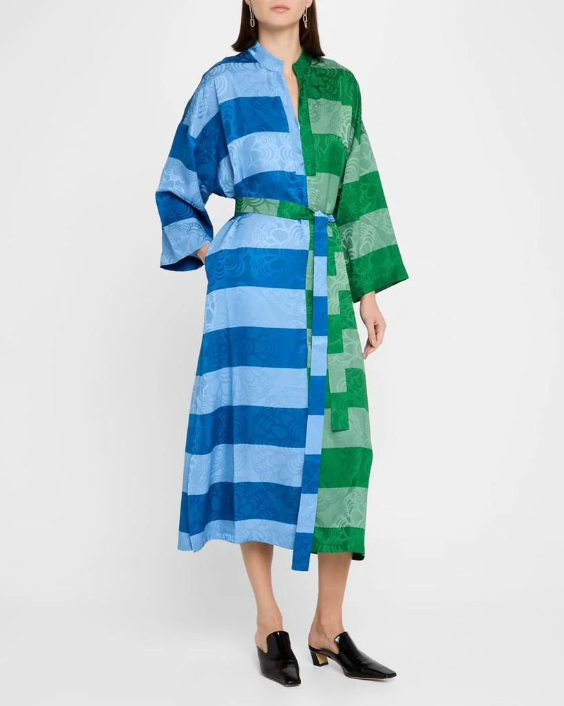 Rianna + Nina Jen Belted Fantasia Jacquard Midi Dress 4