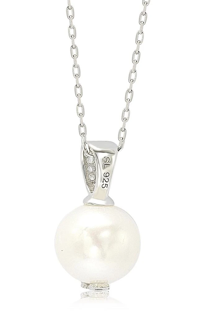 Suzy Levian Freshwater Pearl & Created Sapphire Pendant Necklace 2