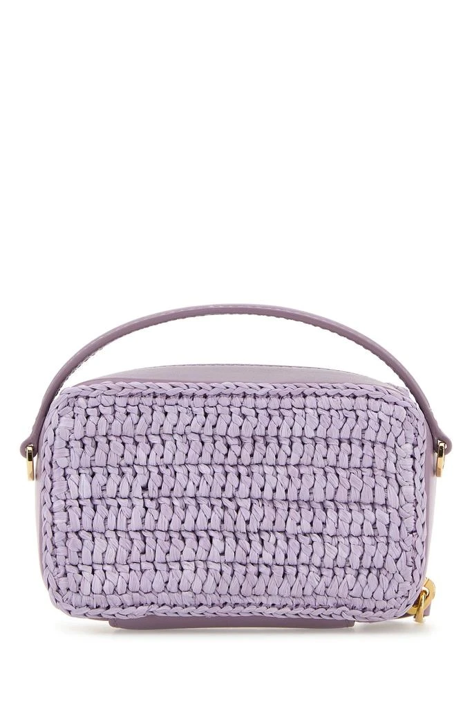 Prada Lilac leather and raffia pouch 2