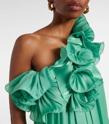 Costarellos Charmain lamé georgette gown 4