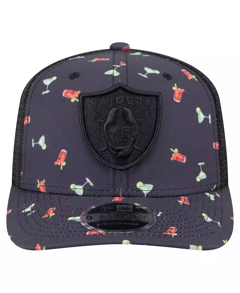 New Era Men's Navy/Black Las Vegas Raiders Adventure Drinks Pattern 9SEVENTY Stretch Snap Hat 2