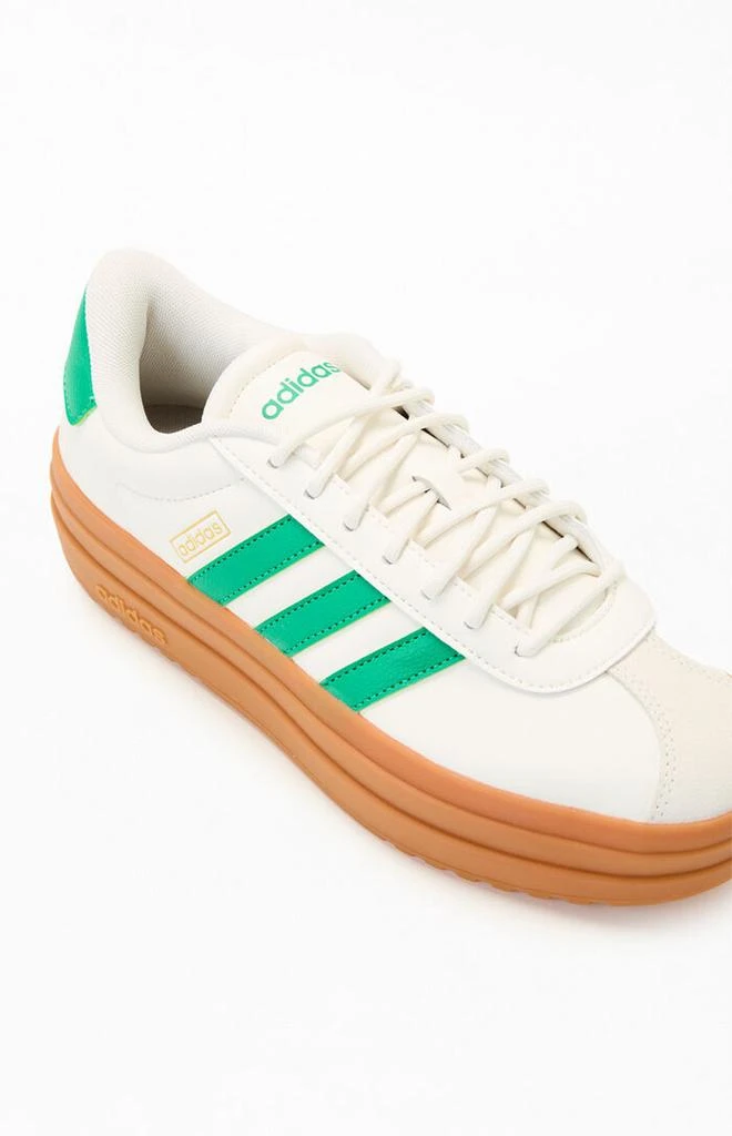 Adidas Women's White & Green VL Court Bold Sneakers 6