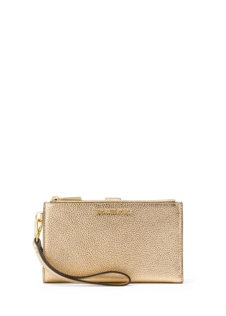 Michael Kors Adele metallic pebbled leather smartphone wristlet 1