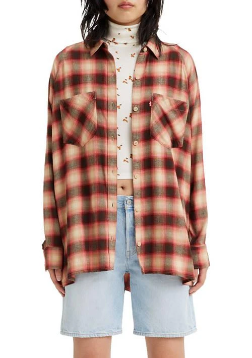 Levi's S James Plaid Syrah Raglan Shirt 1