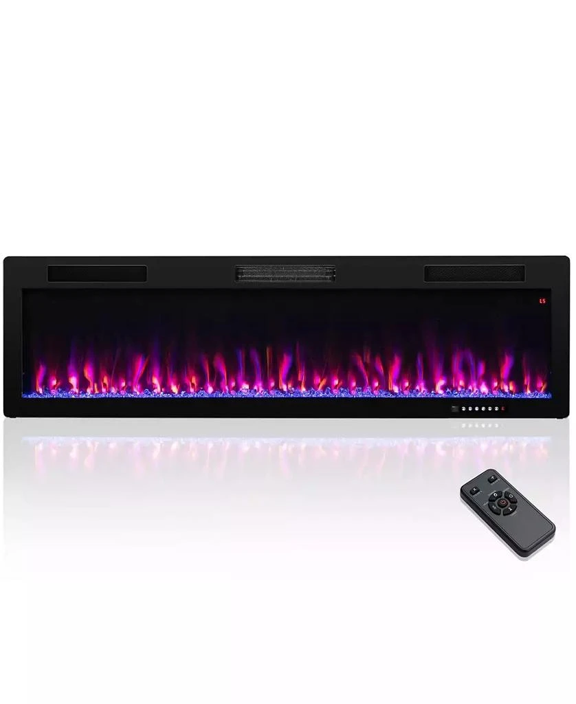 SUGIFT Electric Fireplace 60 Inches Recessed and Wall Mounted for 2
 x 6
 Stud