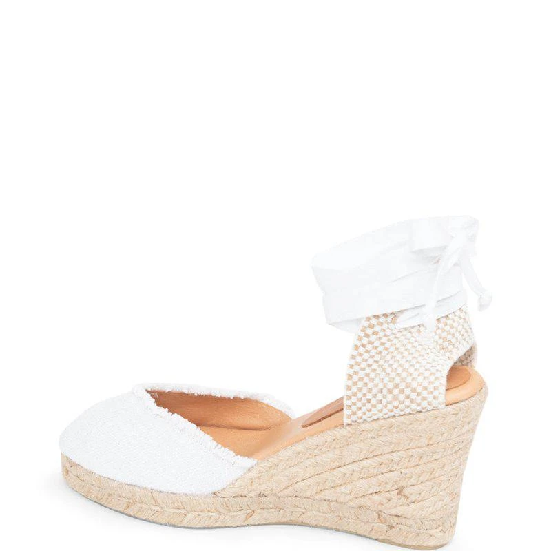 Patricia Green Gwen Frayed Closed Toe Lace Up Espadrille Sandal 1