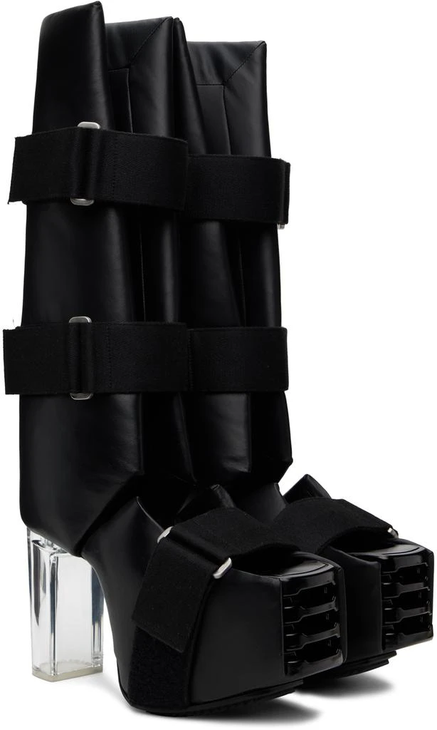 Rick Owens Black Open Splint Kiss Boots 4