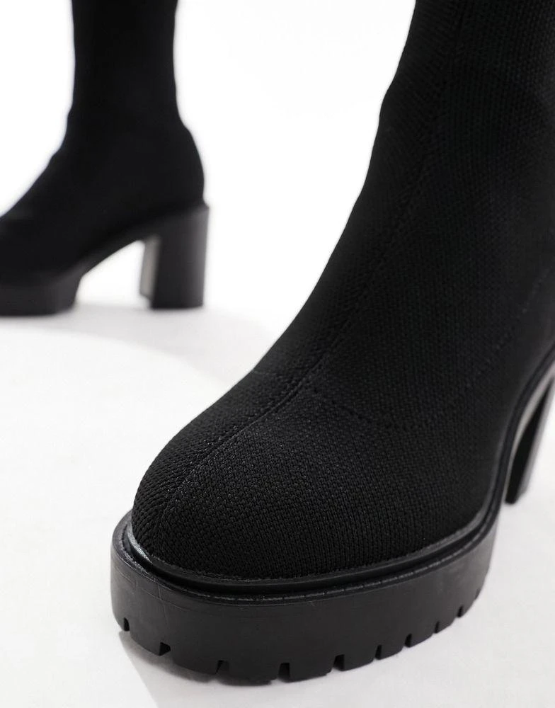 Asos Design Sock Booties Chunky Heel ASOS DESIGN Retreat Mid
