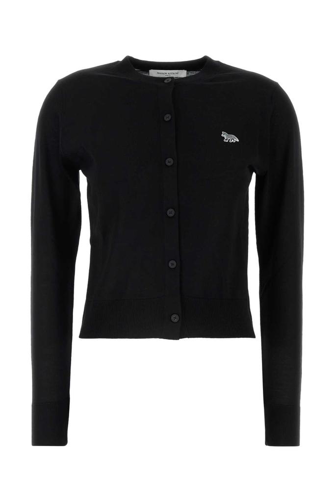 Maison Kitsune Black Wool Cardigan