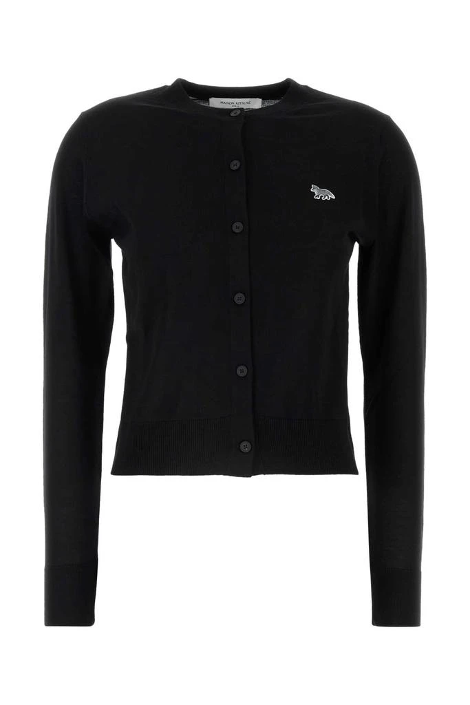 Maison Kitsuné Black Wool Cardigan 1