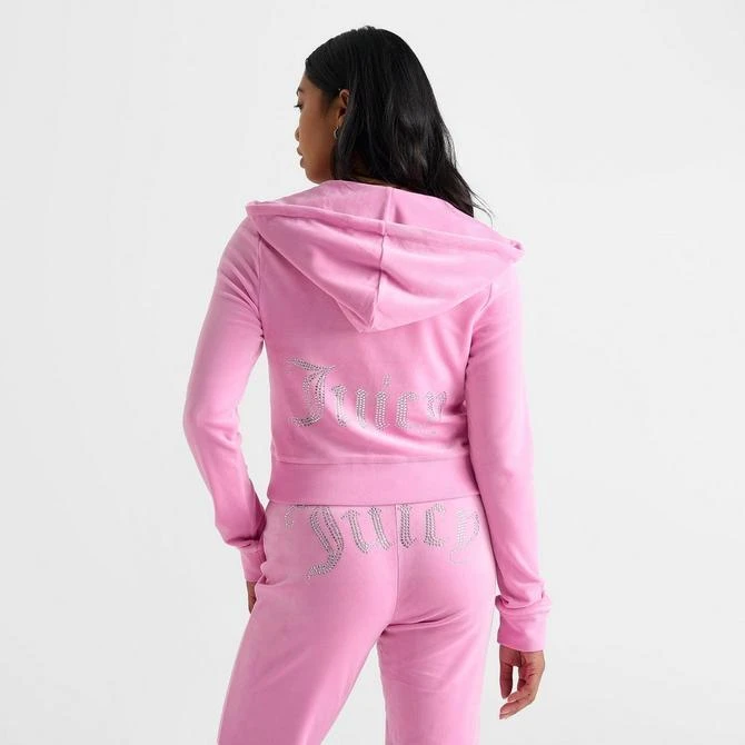 Juicy Couture Women's Juicy Couture OG Big Bling Velour Zip-Up Hoodie 4