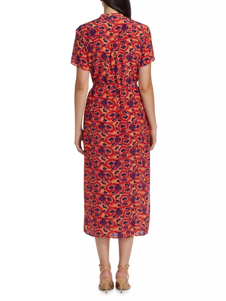 Saloni Vicki Floral Crêpe de Chine Midi Shirtdress 5
