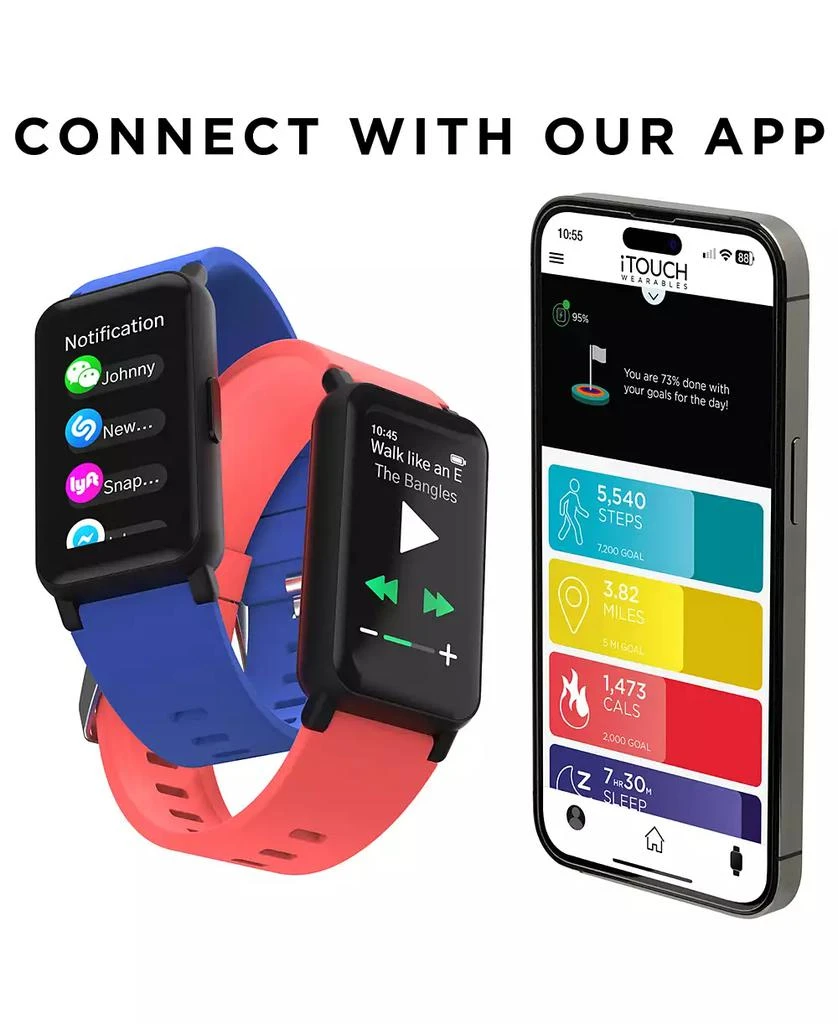 iTouch Active 4 Unisex Silicone Strap Fitness Tracker 42.7mm 6