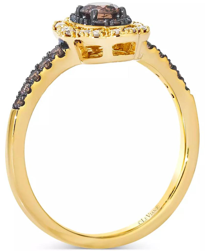 Le Vian Chocolate Diamond & Nude Diamond Halo Ring (1/2 ct. t.w.) in 14k Gold