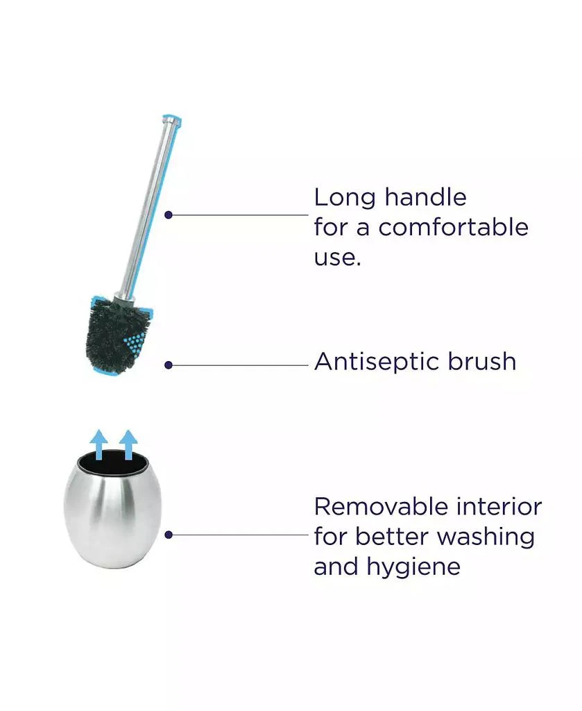Cameo Stainless-Steel Holder, Fingerprint-Proof, Rust Resistant Toilet Bowl Cleaning Brush 3