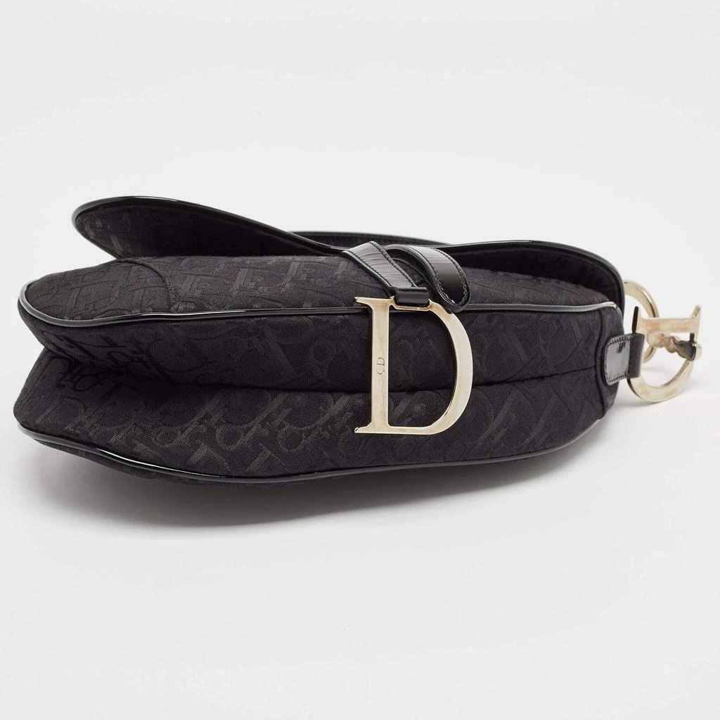 Dior Dior Black Oblique Canvas and Patent Leather XS Saddle Bag 8