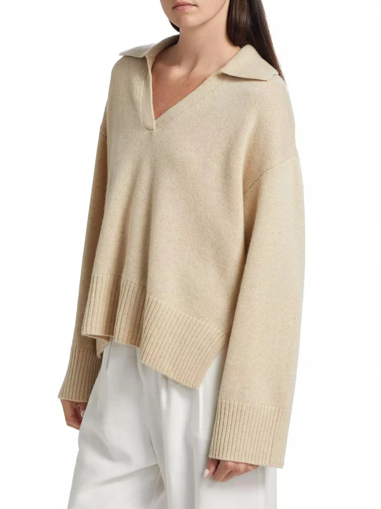Reformation Sawyer Oversized Cashmere & Wool Polo Sweater 4