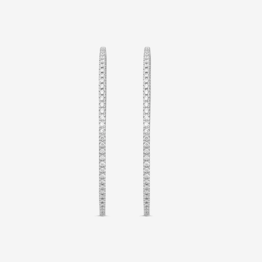 Mémoire Mémoire 18K White Gold Diamond Hoop Earrings MOHE-0200TW 4