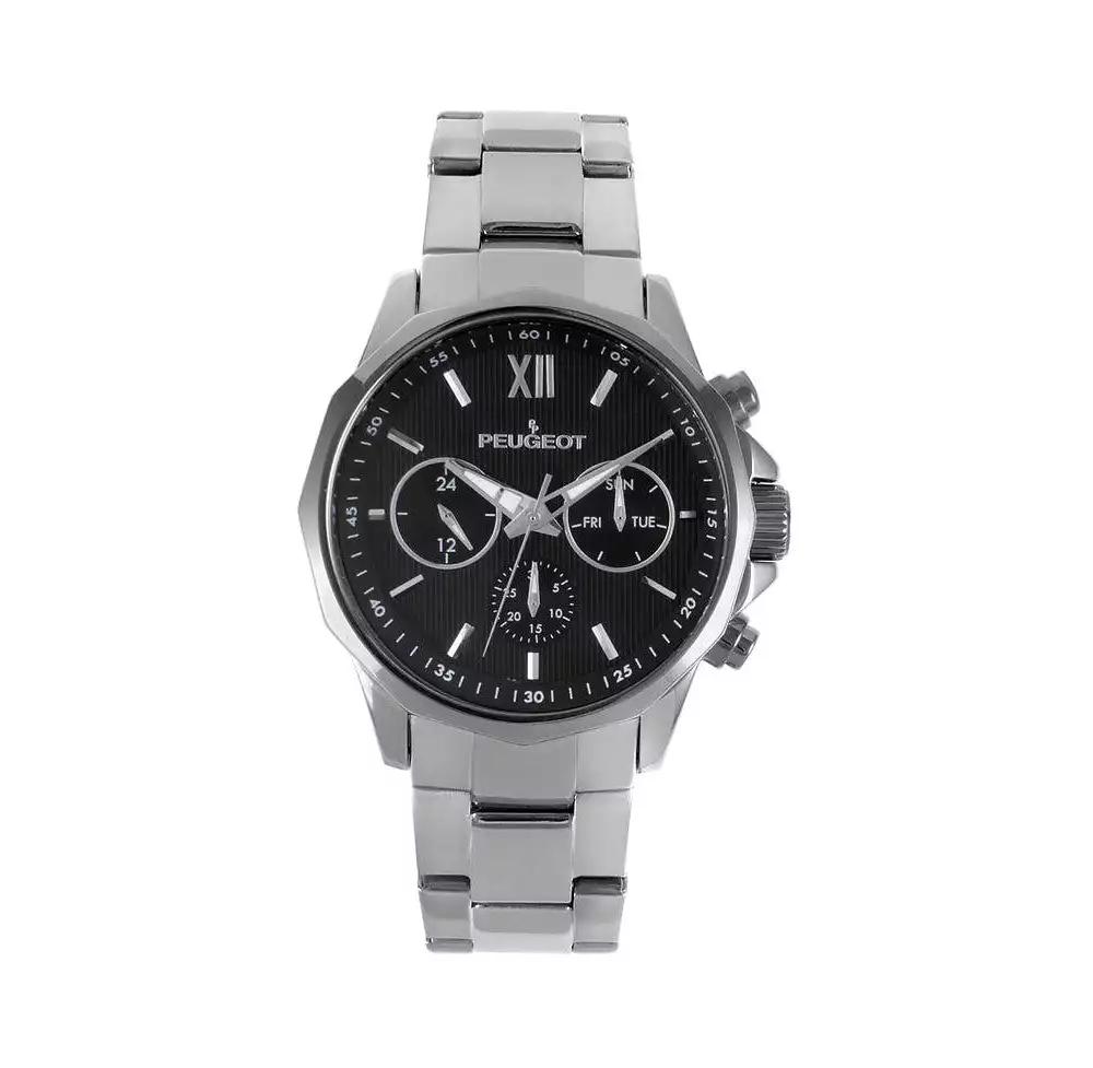 Peugeot Men's 46mm Multi-Function Stainless Steel Bracelet Watch
