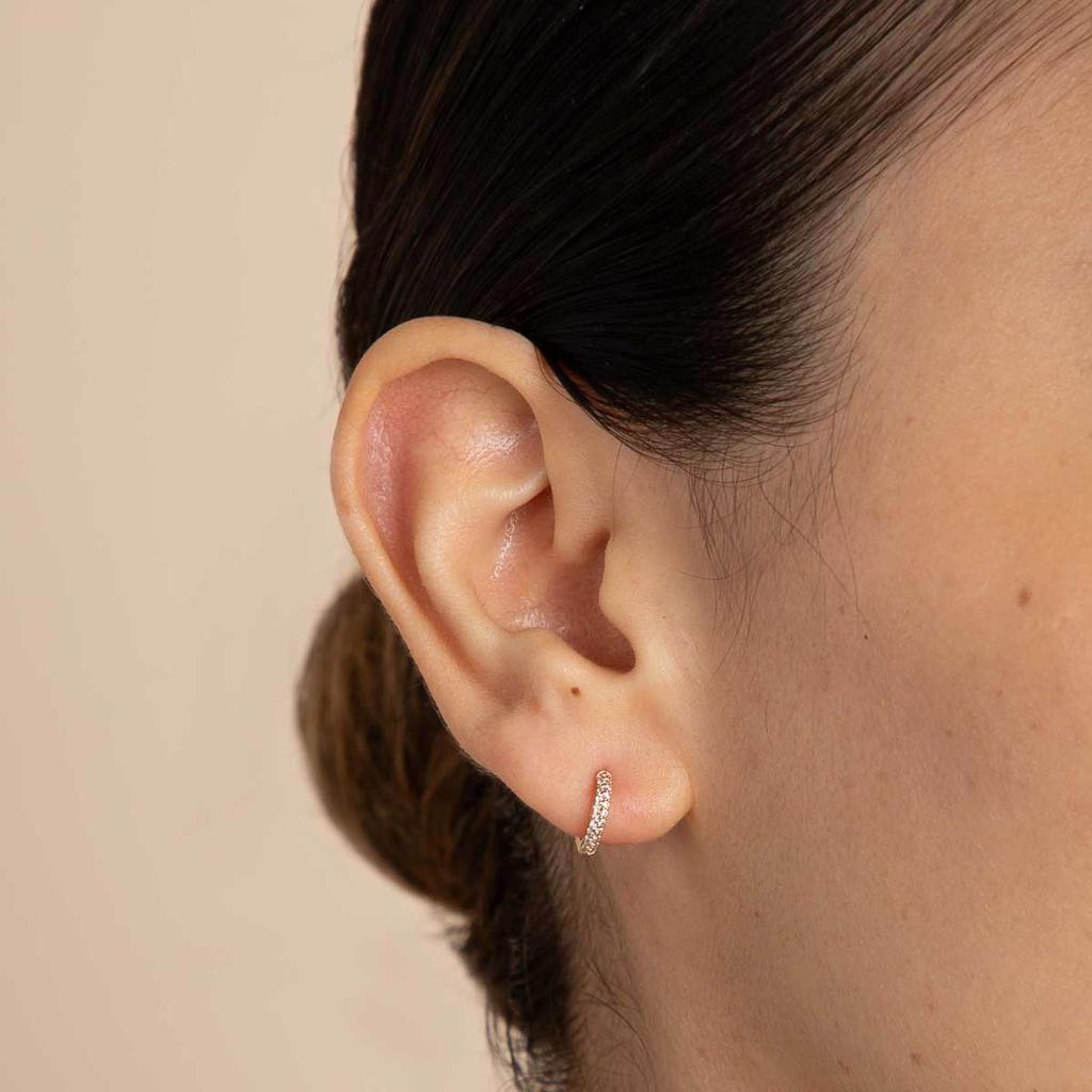 ASTRID & MIYU Astrid & Miyu Pave 18-Karat Gold-Plated Huggie Earrings