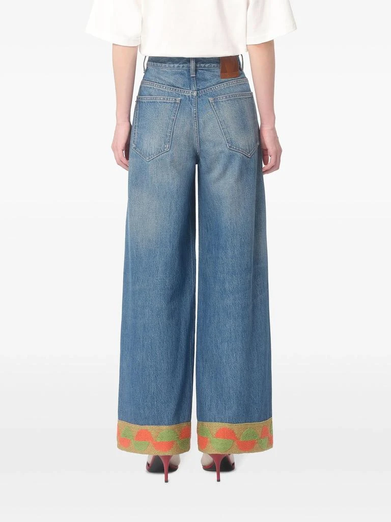 Valentino Jacquard-trim jeans 2