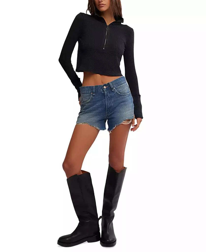 Free People Women's Midnight Half-Zip Top 5