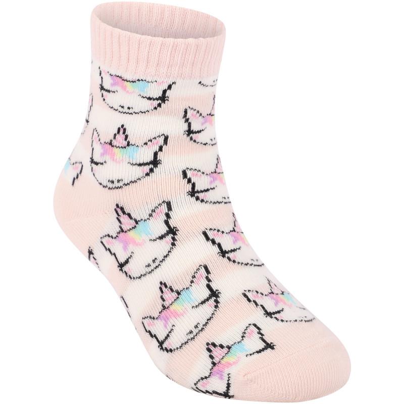 OMG! Accessories Set of socks with unicorns and love hearts in white and pink