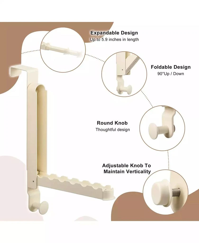 Sorbus Foldable Over Door Heavy-Duty Hanger - Space Saving Organizer, No Tool Assembly 6