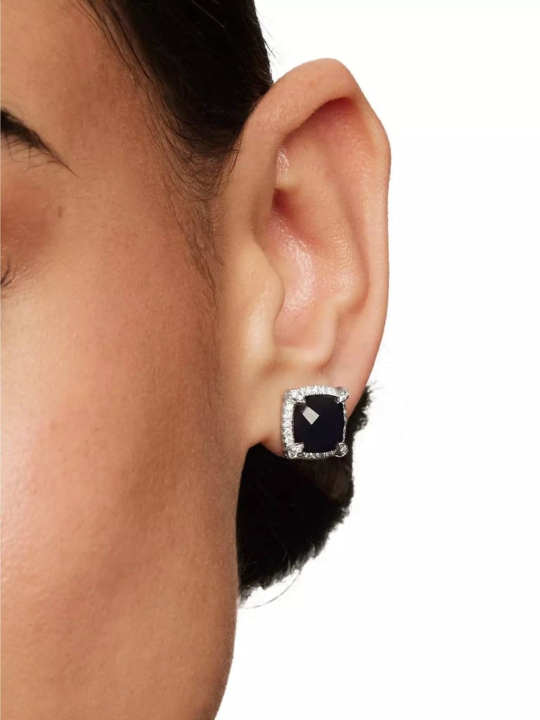 David Yurman Chatelaine Pavé Bezel Stud Earrings in Sterling Silver 6