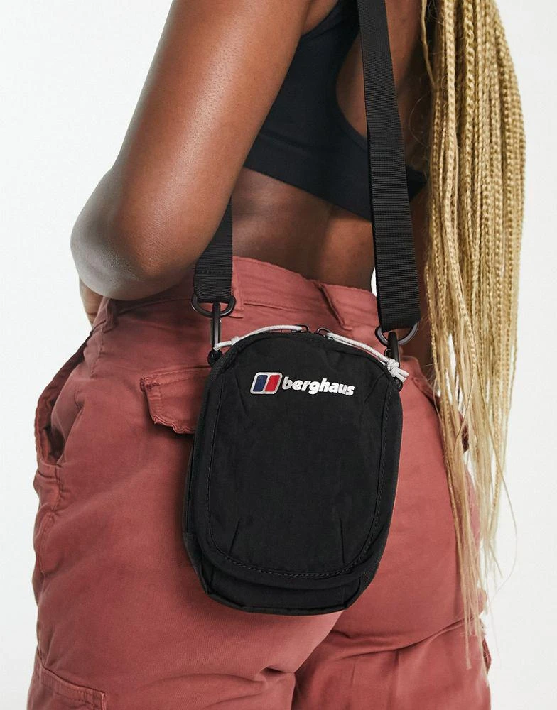 Berghaus Berghaus logo cross body flight bag in black 4