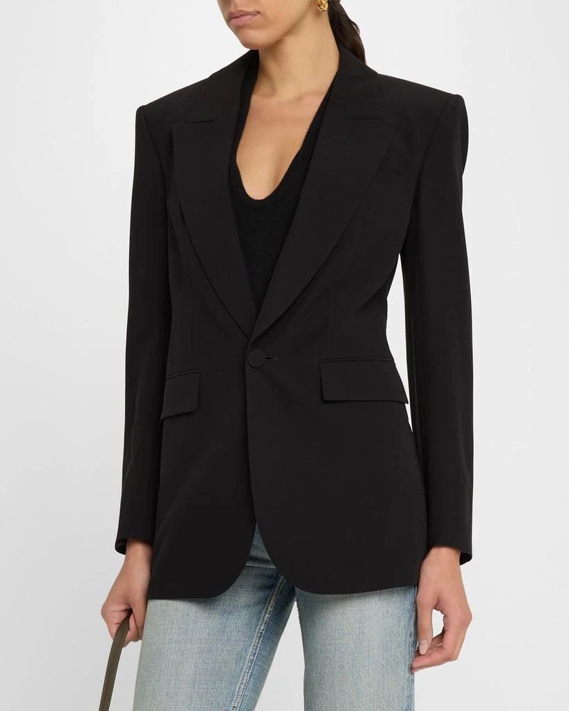 Yves Saint Laurent Oversized Single-Breasted Silk Blazer 4