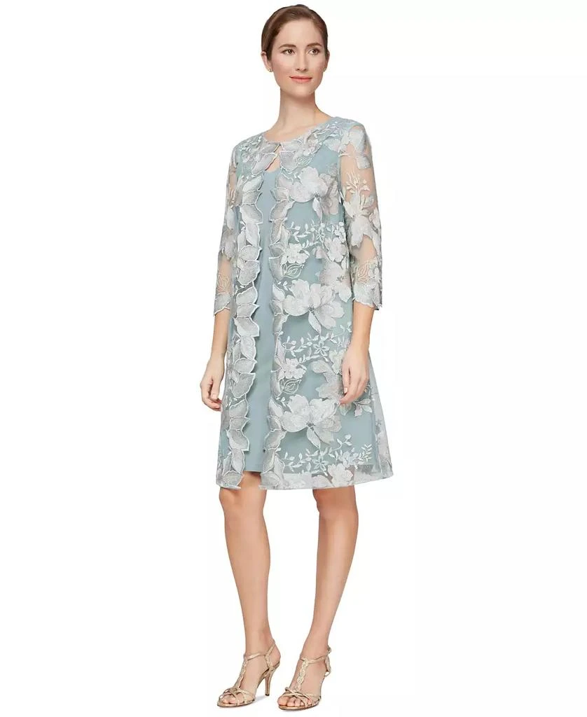Alex Evenings Embroidered Jacket Dress 1