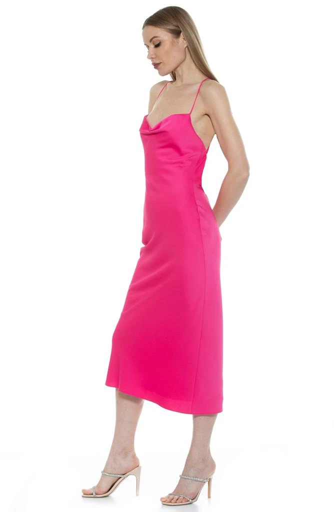 ALEXIA ADMOR Dionee Draped Cowl Neck Midi Dress 6