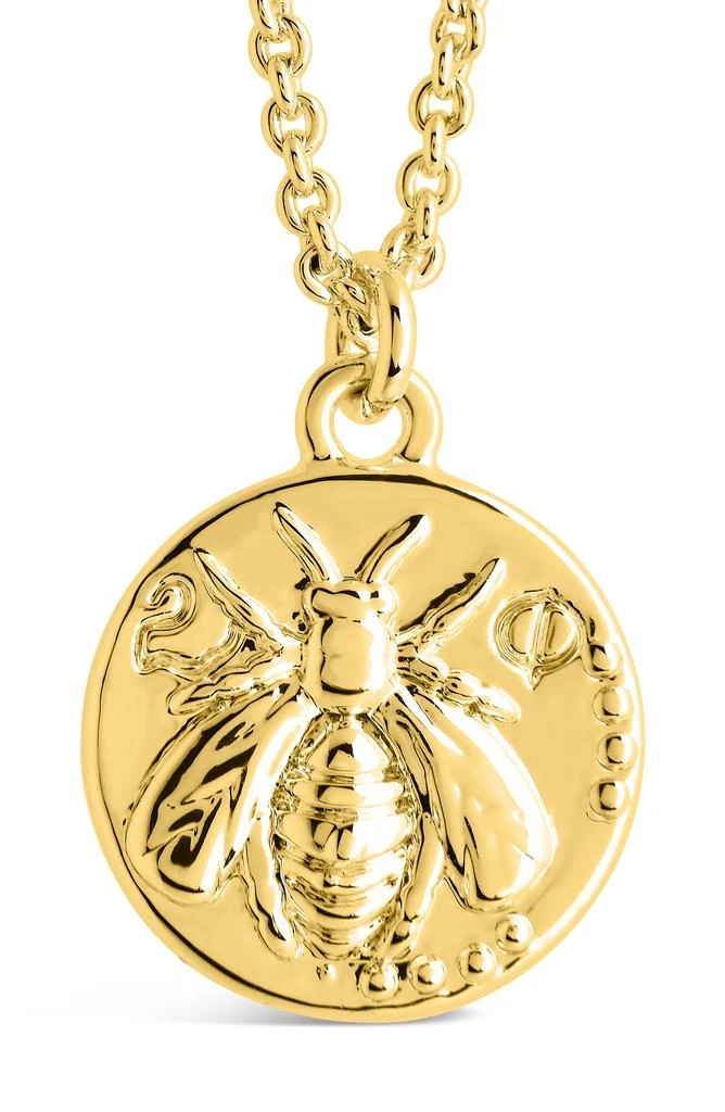 Sterling Forever Embossed Bee Pendant Necklace 4