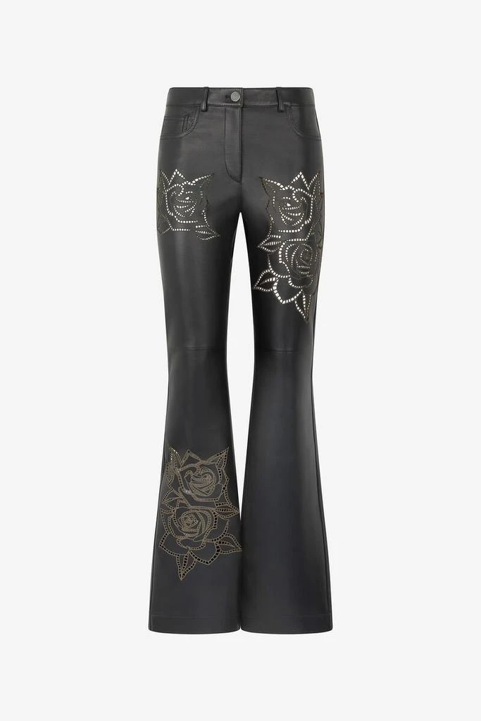 Roberto Cavalli Roberto Cavalli Perforated Roses Leather Pants 1