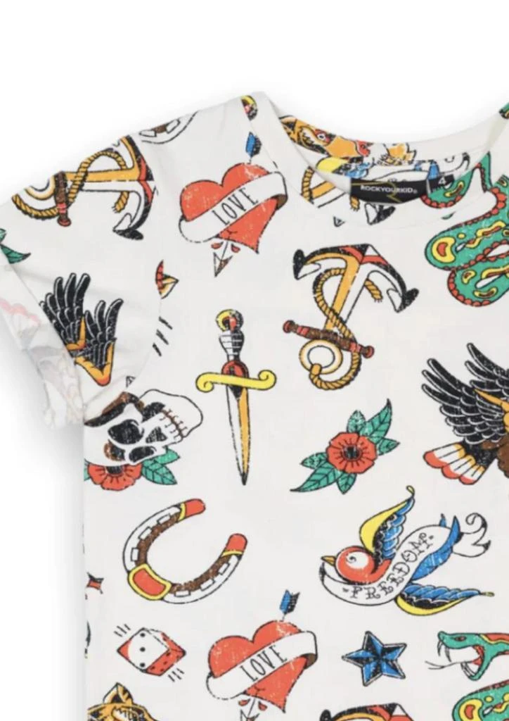 Rock Your Baby Rock Your Baby - Kid's Retro Tats Short Sleeve T-shirt 3