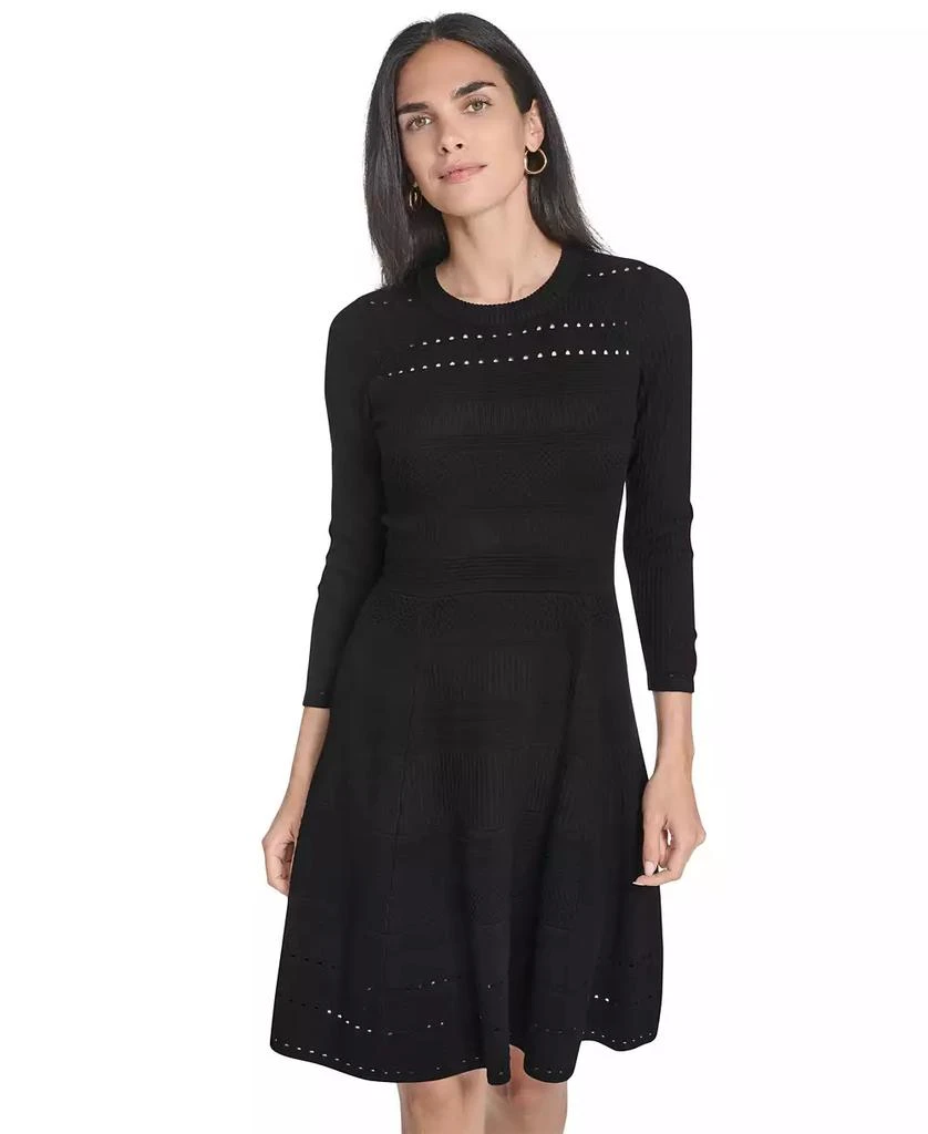 Jessica Howard Petite Textured Ottoman Fit and Flare Dress 3