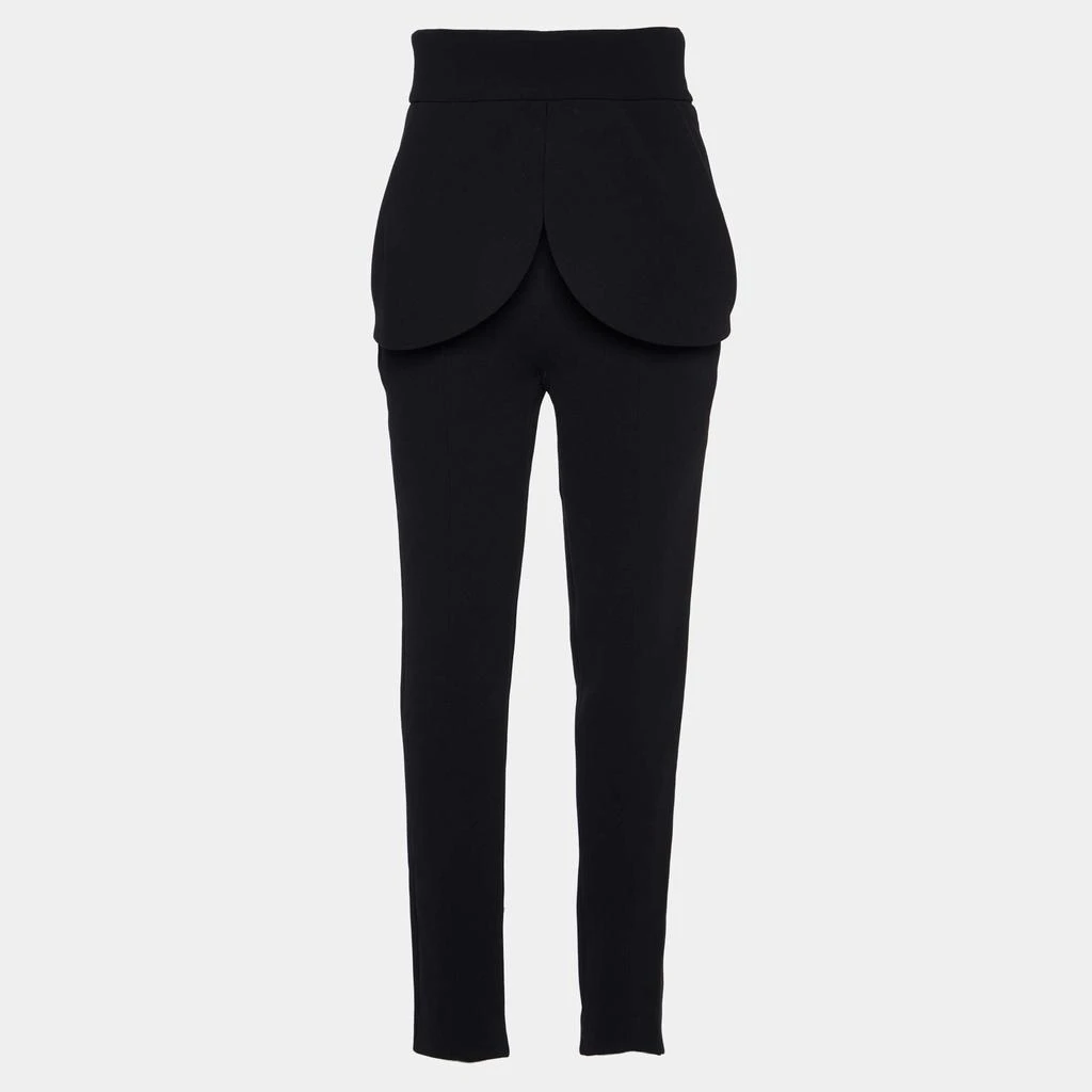 Balenciaga Balenciaga Black Crepe High Waist Flap Detail Trousers M 2