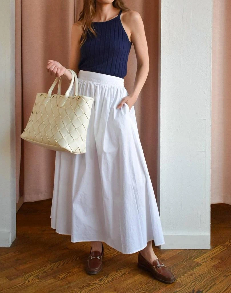 Moon River Mercado Maxi Skirt In White 1