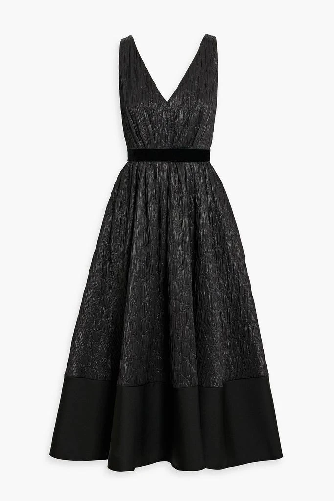 ROKSANDA Velvet-trimmed matelassé midi dress 1