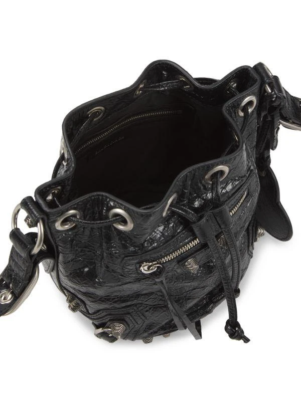 Balenciaga Crinkle Leather Crossbody Bucket Bag 3