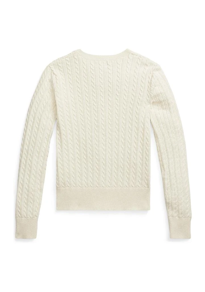 Ralph Lauren Girls 7-16 Metallic Cable Cotton Blend Cardigan 2