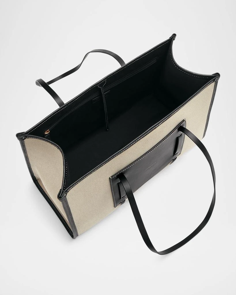Demellier The Capri Canvas and Leather Box Tote Bag 3