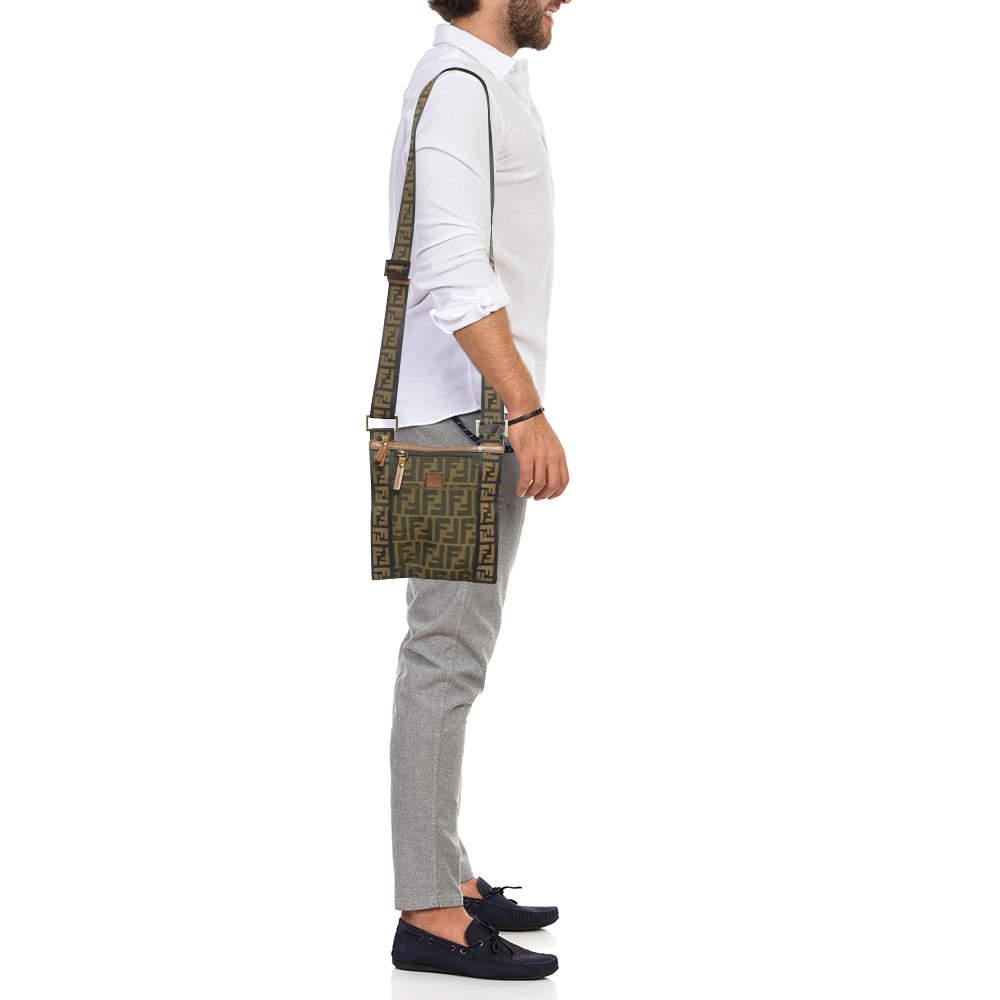 Fendi Fendi Tobacco Zucca Nylon Flat Crossbody Bag
