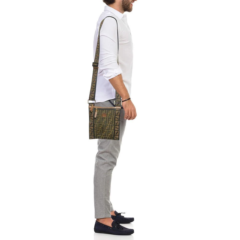 Fendi Fendi Tobacco Zucca Nylon Flat Crossbody Bag 2